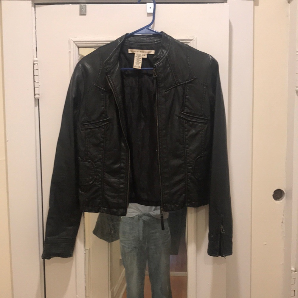 Black leather jacket